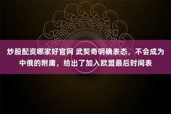 炒股配资哪家好官网 武契奇明确表态，不会成为中俄的附庸，给出了加入欧盟最后时间表