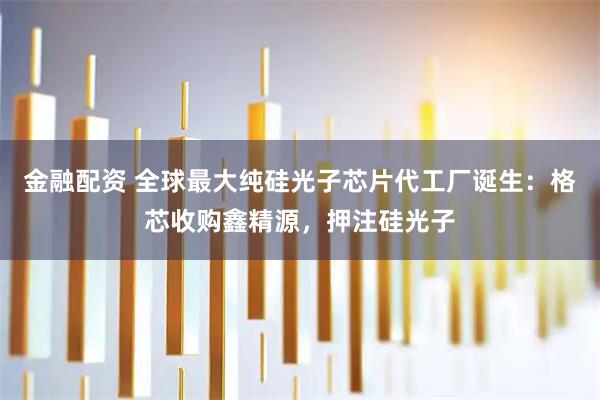 金融配资 全球最大纯硅光子芯片代工厂诞生：格芯收购鑫精源，押注硅光子