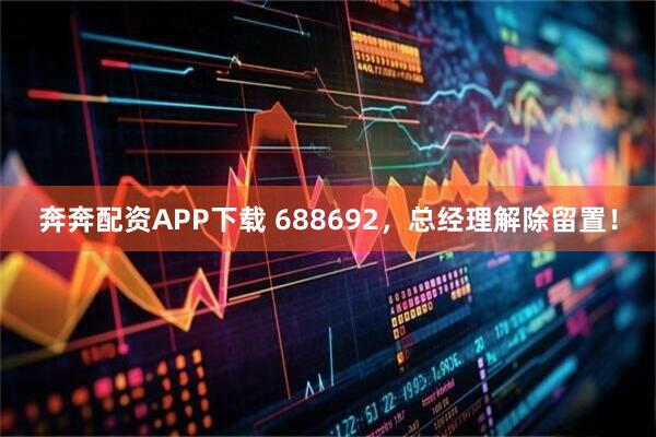 奔奔配资APP下载 688692，总经理解除留置！